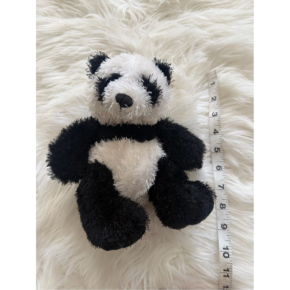 GANZ Black and White Plush Panda with Heart Tag